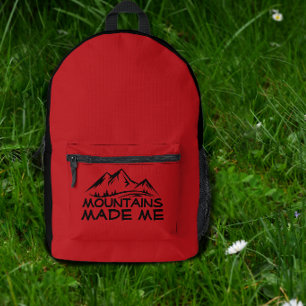 Imprimé Sac à dos rouge pour randonnée avec citation drôle