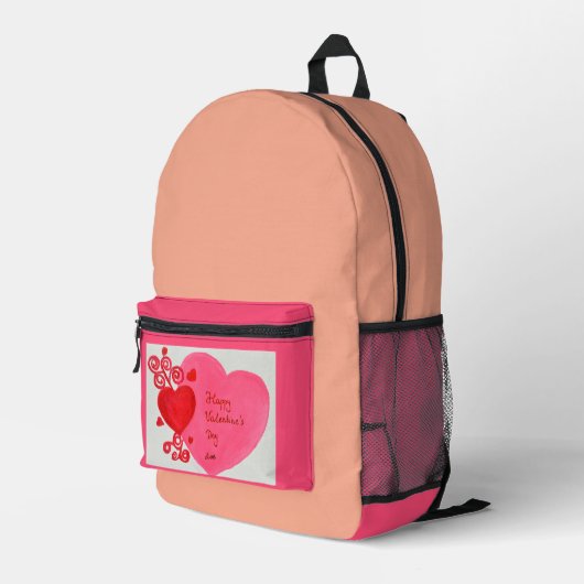 Imprimé Sac à dos Saint-Valentin heureux (Coin arrière droit)