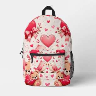 Imprimé Sac à dos scolaire à motif d'amour fantaisiste - C