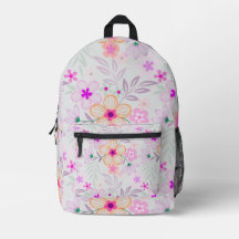 Sac à dos scolaire à motif floral pastel esthétiqu
