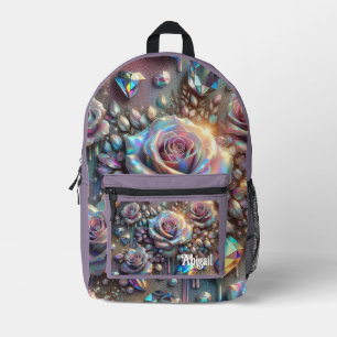 Imprimé Sac à dos scolaire Opal Iridescent Rose