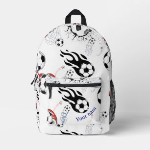 Imprimé Sac à dos sportif motif balle de football enflammé