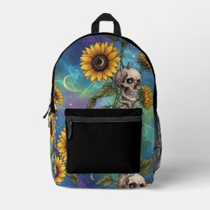 Imprimé Sac à dos tournesol et crâne