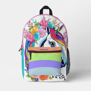 Imprimé Sac à dos Unicorn Conception Personnalisée, Nom Pe