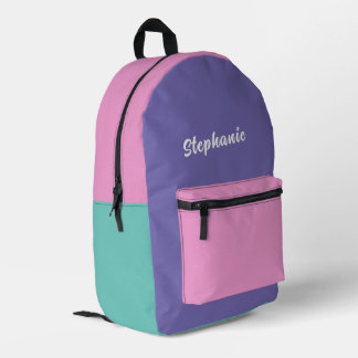 Imprimé Sac à dos Unicorn - Moderne minimaliste rose & vio