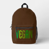 Imprimé Sac à dos vert marron vegan (Recto)
