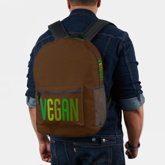 Imprimé Sac à dos vert marron vegan (Insitu (Modèle))