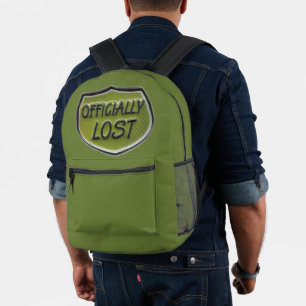 Imprimé Sac à dos vert officiellement perdu