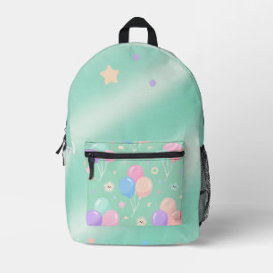 Imprimé Sac à dos vert pastel – Voyage esthétique minimali