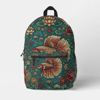 Imprimé Sac à dos vibrant de poisson Betta – Conception de