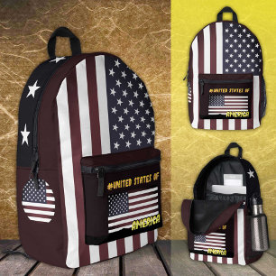 Imprimé sac à dos vintage American Flag, patriotique USA