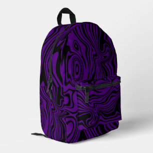 Imprimé Sac à dos violet noir motif Waves Choisissez des c