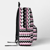 Imprimé Sac à dos Zigzag Rose, Noir & Blanc – Mode Tendanc (Gauche)