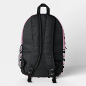 Imprimé Sac à dos Zigzag Rose, Noir & Blanc – Mode Tendanc (Verso)