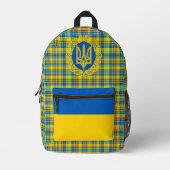 Imprimé sac Ukraine, sac à dos drapeau ukrainien, Tryzub (Recto)