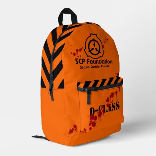 Imprimé Sécurisé SCP. Contient. Protéger D - sac à dos de (Coin arrière gauche)