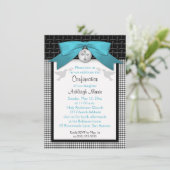 IMPRIMÉ SOUS Turquoise Premier Invitation de confi (Debout devant)