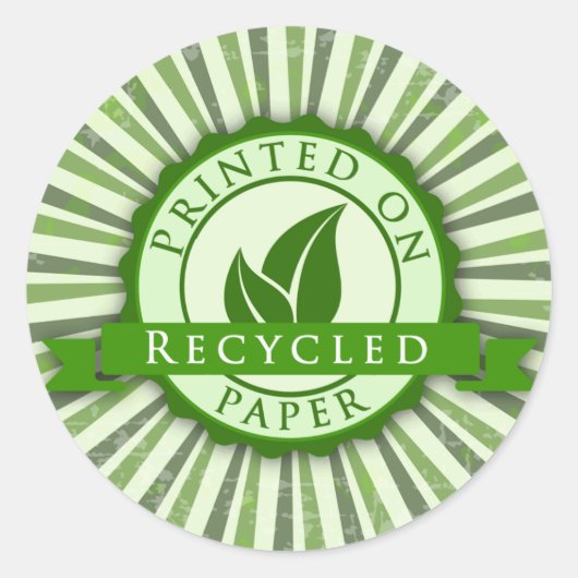 Imprimé sur Sticker rond brillant en papier Recycl (Devant)