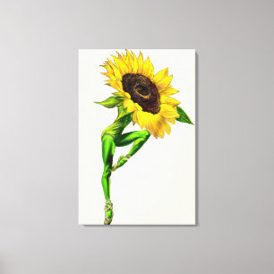 Imprimé sur toile Danseuse de ballet Tournesol Bal