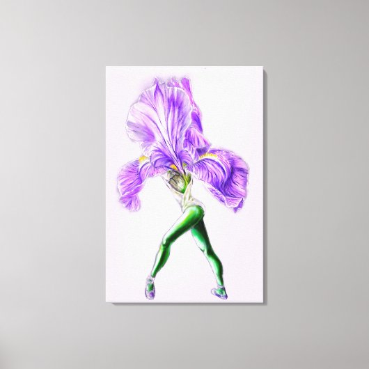 Imprimé sur toile Fleur d'Iris Ballerine Danseuse (Recto)