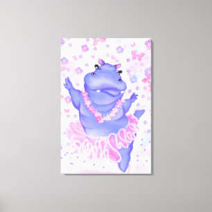 Imprimé sur toile Hippopotame danseuse de ballet