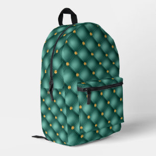 Imprimé Turquoise Gold Diamond Sac à dos Tufted