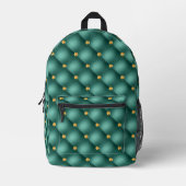 Imprimé Turquoise Gold Diamond Sac à dos Tufted (Recto)