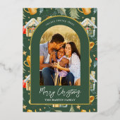 Imprimé vert de vacances avec photos (Recto)