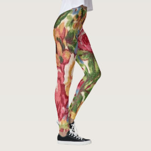 "Imprimé Vintage Rose géant" Leggings de Yoga Pant