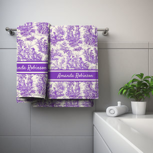 imprimé vintage violet toile de jouy