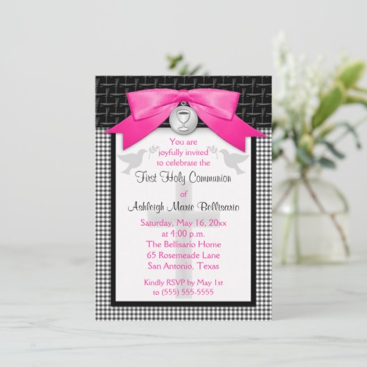 IMPRIMÉE BOW Première communion sainte Invitation (Debout devant)