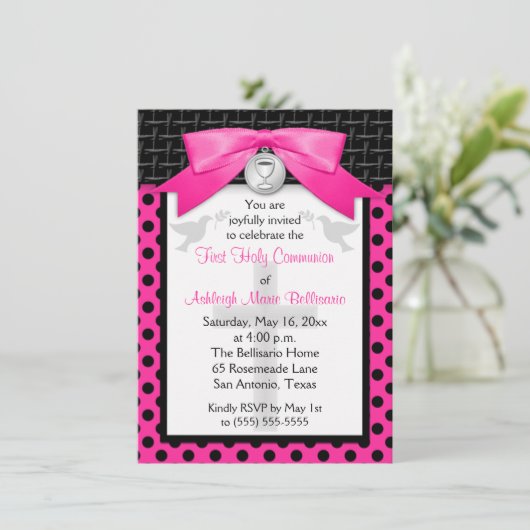 IMPRIMÉE BOW Première communion sainte Invitation (Debout devant)