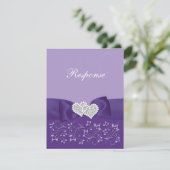 IMPRIMÉE BOW Purple White Floral Réponse du Mariag (Debout devant)