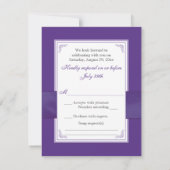 IMPRIMÉE BOW Purple White Floral Réponse du Mariag (Dos)