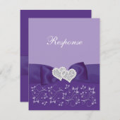 IMPRIMÉE BOW Purple White Floral Réponse du Mariag (Devant / Derrière)