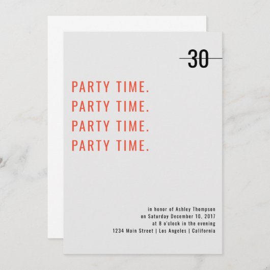 Imprimer Conception Invitation Anniversaire (Devant / Derrière)