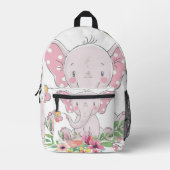 Imprimer Couper Sac À Coudre Pink Elephant Floral (Recto)