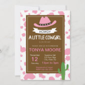 Imprimer Invitation Baby shower Cowgirl (Devant)
