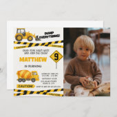 Imprimer Invitations d'anniversaire de constructio (Devant / Derrière)