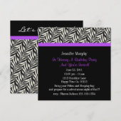 Imprimer Invitations de fête d'anniversaire Zebra (Devant / Derrière)