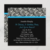 Imprimer Invitations de fête d'anniversaire Zebra (Devant / Derrière)