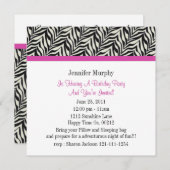 Imprimer Invitations de fête d'anniversaire Zebra (Devant / Derrière)