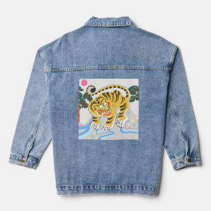 IMPRIMER JAPONAISE AVEC TIGER JEAN JACKET POUR FEM