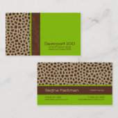 Imprimer la girafe [vert] Carte de visite (Devant / Derrière)