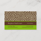 Imprimer la girafe [vert] Carte de visite (Dos)