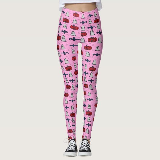 Imprimer l'Halloween sur les Leggings roses (Devant)