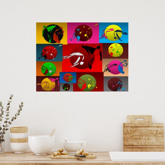 imprimer poster capoeira jeu coucher de soleil (Cuisine)