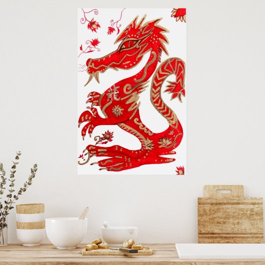 Imprimer, Poster chinois Zodiac Dragon (Cuisine)