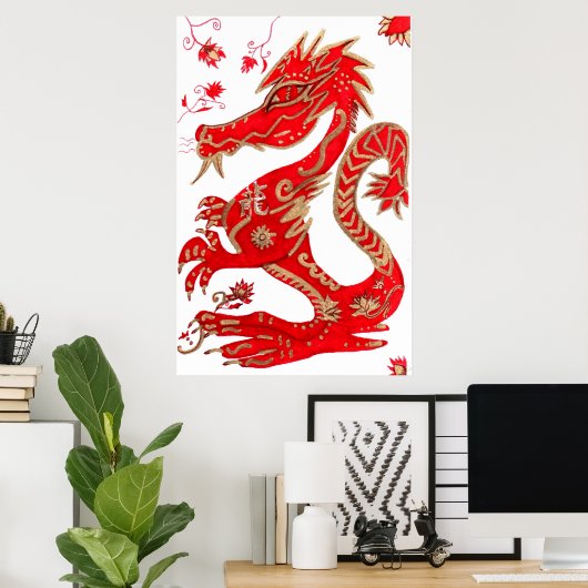 Imprimer, Poster chinois Zodiac Dragon (Bureau à domicile)