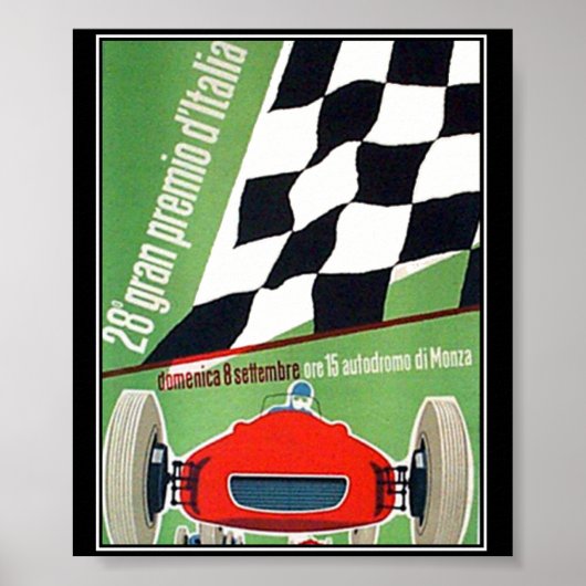 Imprimer vintage Poster Car Race Italie Monza (Devant)